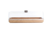 Serving Dish 39x16cm with dome Brown Buffet