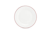 Plate 27cm Burgundy Rim Basic White