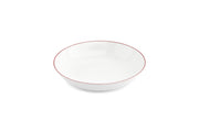 Bowl 21xH4cm Coupe Burgundy Rim Basic White