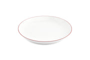Bowl 27xH4cm Coupe Burgundy Rim Basic White