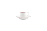 Mocha Cup 10cl Burgundy Rim Basic White