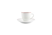 Cup 20cl Burgundy Rim Basic White