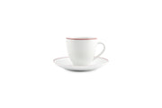Saucer 14,5cm Burgundy Rim Basic White