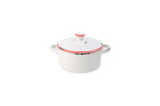 Avebury White & Red Mini Casserole Dish 4inch / 10.5cm
