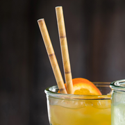 Solid Paper Straws Natural Bamboo 8inch