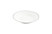 Deep Plate 23xH4cm Green Rim Basic White