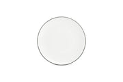 Plate 24cm Coupe Green Rim Basic White