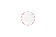 Plate 15cm Burgundy Rim Basic White