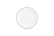 Plate 24cm Burgundy Rim Basic White