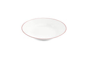 Deep Plate 23xH4cm Burgundy Rim Basic White