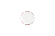 Plate 15cm Coupe Burgundy Rim Basic White
