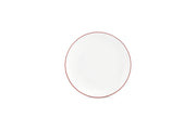 Plate 20,5cm Coupe Burgundy Rim Basic White