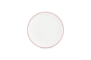 Plate 24cm Coupe Burgundy Rim Basic White