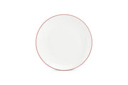 Plate 26,5cm Coupe Burgundy Rim Basic White