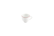 Mocha Cup 10cl Burgundy Rim Basic White