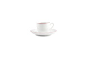 Mocha Saucer 12,5cm Burgundy Rim Basic White
