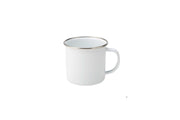 White Enamel Mug with Stainless Steel Rim 13.5oz / 380ml