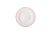 Avebury White & Red Rim Plate 10inch / 26cm - Pack of 6