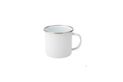 White Enamel Mug with Stainless Steel Rim 13.5oz / 380ml